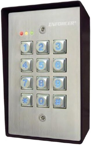 Seco-Larm SK-1123-SQ Weather-Resistant Rugged Surface-Mount Outdoor Illuminated Stand-Alone Access Keypad; 110 Users (Output #1: 100 users, Output #2: 10 users); 2 relays; Each relay can be programmed for momentary (1-999 seconds) or latch; Code flexibility: Codes can be 4~8 digits long; Egress input for exiting the protected premises; UPC 676544009788 (SK1123SQ SK1123-SQ SK-1123SQ) 