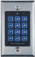 Seco-Larm SK-1131-SQ ENFORCER Illuminated Indoor Stand-Alone Access Control Keypad; 3 Outputs; 120 unique 4-8 digit codes, 111110000 possible user code combinations; Stainless-steel face, durable and attractive; Easily delete individual codes; Programmable lockout or duress output after 5-10 unsuccessful attempts to key in code; UPC 676544003328 (SK1131SQ SK1131-SQ SK-1131SQQ)  
