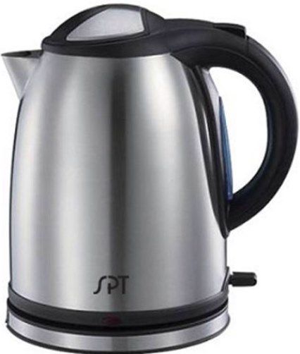 Sunpentown SK-1268S Stainless Cordless Electric Kettle, 1.2 liters capacity, Stainless steel body with stainless trim on base, Patented STRIX temperature controller, Powerful 1500W heating element for rapid boiling, Cord-free kettle easily removes from base, 360 degrees swivel base, Concealed heating element, Cord storage, UPC 876840004368 (SK1268S SK 1268S SK-1268)