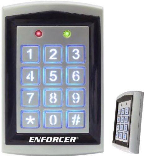 Seco-Larm SK-1323-SPQ ENFORCER Sealed Housing Weatherproof Outdoor Stand-Alone Digital Access Keypad; Built-in proximity card reader; 3 Programmable access modes for Output #1: Card Only, Card or Code, and Card with Code; Output #2 may have either a card or a code programmed for each user; 12~24 VAC/VDC operation; UPC 676544011071 (SK1323SPQ SK1323-SPQ SK-1323SPQ) 