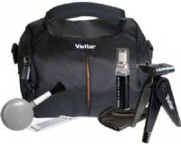 Vivitar SK-401 Camcorder Starter Kit, Includes TSC-6 Trendsetter Camcorder Case, VT-3 Tripod and Lens Cleaner; Water resistant with a padded interior to protect your camera; Front pocket, perfect for batteries, memory cards, or other accessories; Has a pro grip handle, along with an adjustable padded shoulder strap; UPC 681066700525 (SK401 SK 401 VIV-SK-401) 