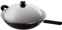 Sunpentown SK-7361 Superbond Nonstick Wok, 6 liters Capacity, Superbond material (hard anodized & 5-layer alloy steel coating), Heats quickly and evenly, Non-stick and scratch resistant, Superior conductivity for energy saving, Stainless steel lid, Cool-touch grip handle, Free spatula and steam plate (SK7361 SK 7361) 