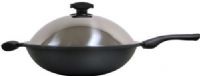 Sunpentown SK-7363 Super-Nano Anodized Wok; 6 quarts Wok's capacity; 14" (36cm) diameter; Nano-Titanium alloy with no chemical coating; Fast and even heat conductivity; Smooth, rivet-free inner surface; Super fine pores result in non-stick surface; Scratch resistant - metal utensil-safe; Interchangeable handle; UPC 876840004559 (SK7363 SK 7363) 