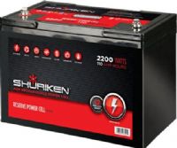 Shuriken SK-BT110 Car Battery Power Cell, 2200 Watts, 110 Amp Hours, 12 Volt, Large size, Absorbed glass mat technology, Can be mounted in any position, Can be fully discharged and re-charged 100’s of times, 12" W x 9" H x 6.6" D, UPC 086429275014 (SK-BT110 SK BT110 SKBT110)  