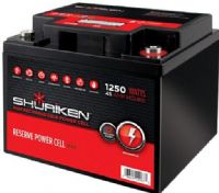 Shuriken SK-BT45 Car Battery Power Cell, 1250 Watts, 45 Amp Hours, 12 Volt, Compact size, Absorbed glass mat technology, Can be mounted in any position,  Reserve power in a compact size, 7.76" W x 6.5" H x 6.69" D, UPC 086429229673 (SKBT45 SK-BT45 SK BT45) 