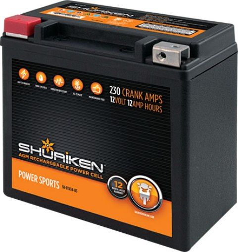 Shuriken SK-BTX14-BS Power Sport Batteries, 230 Crank Amps, 12 Amp Hours, 5.88