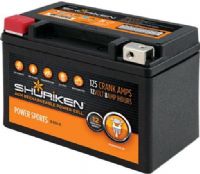 Shuriken SK-BTX9-BS Power Sport Batteries, 125 Crank Amps, 8 Amp Hours, Fits JIS battery type BTX9-BS applications, Factory activated ready for use, Compact size, Absorbed glass mat technology, 5.88" W x 4.13" H x 3.44" D, UPC 086429295180  (SKBTX9BS SK-BTX9-BS SK BTX9 BS) 
