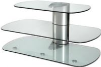 Avitech Plus SKY 1000 SIL TV Stand, Skyline collection, 55" TV Size Accommodated, Metal; Glass Frame Material, 88 lbs Max TV weight, 22 lbs middle shelf and 66 lbs bottom shelf Max shelf loading, 7.9" H Shelf, Floating effect glass TV stand, No legs for a clean uncluttered look, Safety glass with rounded edges, Cable ties and cable mounts supplied, Fits easily into corners or against walls, Silver Finish, UPC 5060129020186 (SKY-1000-SIL SKY 1000 SIL SKY1000SIL SKY1000 SKY-1000 SKY 1000) 