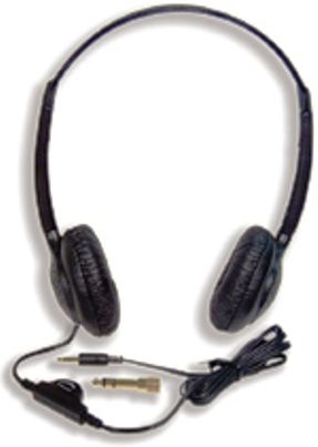 Amplivox SL1006 Deluxe Headphones for use with multimedia computers, Swivel (90 degrees) ear pieces, Foam ear cushions, Volume Controle, Adjustable molded plastic headband, 6ft. Cord with stereo plug and gold plated 1/4
