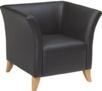 Office Star SL1511 Leather Club Chair with Cherry Finished Legs, Extra wide seating area, Thickly padded cushions, 20.7" W x 21.3" D x 13" Thick Seat Size, 33" W x 24.8" H x 7.9" Thick Back Size (SL-1511 SL 1511) 