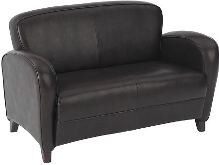 Office Star SL2372-EC96 Lounge Seating Series Stream Eco Leather Love Seat, Mocha, Cherry Finish Legs, Seat Size 40.25W x 20.25D, Back Size 43.5W x 16.5H, Max. Overall Size 51.25W x 29.5D x 31.5H, Arms to Floor 24.75, Cube 30.0, Weight 80 lbs. (SL2372EC9 SL2372 EC9 SL-2372 SL 2372)