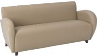 Office Star SL2473-EC11 Lounge Seating Series Eleganza Eco Leather Sofa, Taupe, Cherry Finish Legs, Seat Size 59.75W x 20.5D, Back Size 62W x 15.5H, Max. Overall Size 70.25W x 30D x 31H, Arms to Floor 25, Cube 40.3, Weight 96 lbs. (SL2473EC11 SL2473 EC11 SL-2473 SL 2473) 