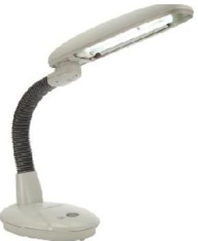 Sunpentown SL-813G EasyEye Energy Saving Desk Lamp with Ionzier - Gray 2 Tubes, Bulb has an average life span of 10,000hrs, Flexible goose neck, Swivel head, Built-in Ionizer (SL 813G   SL813G)