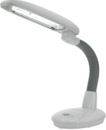 Sunpentown SL-823G EasyEye Desk Lamp (Grey/2-tube), Simulates natural lighting, Flicker free (25000Hz frequency), Japan made 27W bulb included, Bulb has an average life span of 10000hrs, Flexible goose neck, Swivel head, UPC 876840000933 (SL823G SL 823G SL-823)