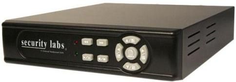 Security Labs SLD244 Four-Channel Multiplexed DVR with Motion Detection, Drop-in recorder replacement for multi-camera system, Built-in 160 GB hard drive, Half size, space-saving chassis, Video motion detection, contrast & brightness adjustable for each channel, Full-screen display resolution 720 X 480, Individual camera tilting, selectable alarm buzzer for motion, video loss or hard drive full (SLD 244 SLD-244)