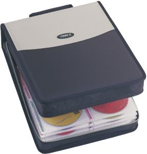 Case-It SLRING304 Nylon 304-CD Ring Binder/Organizers - Black with Silver Trim, Compatibility: CDs - DVDs, Removable pages for easy sorting  (SLR-ING304 SLR ING304 SLRING304)