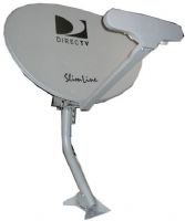 DirecTV SLSPF Slim Line Dish Antenna, To be used to pick up high definition local channel programming from DIRECTV, Requires SL5 (not included) which is a five LNB Ka/Ku, to complete the AU9S dish set, Four outputs carrying satellite signal from all Five satellites in the sky, Heavy duty J-Mount with 2" outer diameter mast opening (SLSP-F SLSP F SLS PF SLS-PF) 