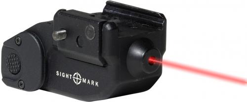 Sightmark SM25005 ReadyFire CR5 Pistol Laser; Ambidextrous Digital Switch Activation; Visible Red Laser; Continuous and Pulsing Operation Modes; Optional Pressure Pad Operation; Material: Aluminum; Color: Matte Black; Finish: Matte Black; Visibility-day, yd/m: 20/18; Visibility-night, yd/m: 300/274; Modes of Operation: 1 Constant Mode, 1 Pulsing Mode; UPC 810119019875 (SM25005 SM25005 SM25005)