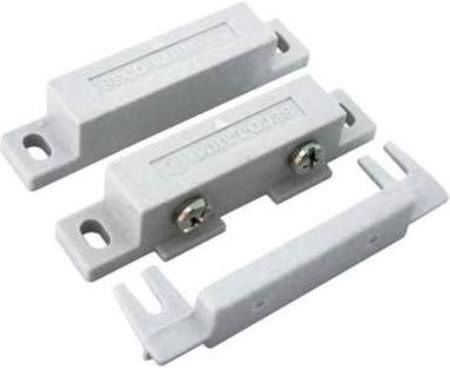 Seco-Larm SM-300Q/W Surface-Mount N.O. Magnetic Contact with Screw Terminals, White, Surface-mounted contact for open loop applications, Screw terminals for quick installation, Includes terminal cover, 3/4