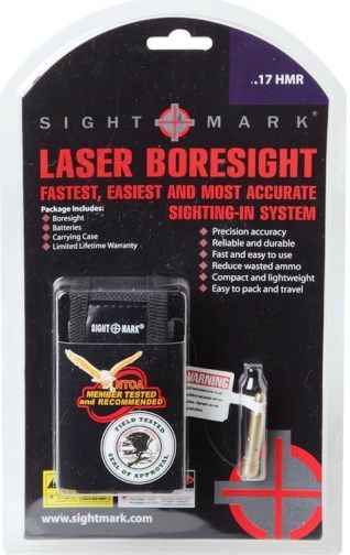 Sightmark SM39022 HMR Premium Laser Boresight .17, Laser Wavelength 632-650nm, Visible red laser LED, Range for Sighting 15-100 yards, Dot Size 2in @ 100 yards, Precision Accuracy, Reliable and Durable, Fastest gun zeroing and sighting system, Reduce wasted cartridges and shells, Carrying case included, UPC 810119010872 (SM-39022 SM 39022)
