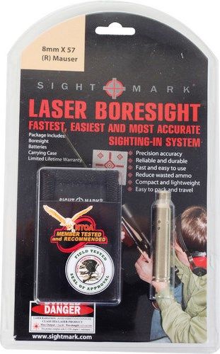 Sightmark SM39034 Laser 8mm X 57 (R) Mauser Boresight, 7x Magnification, 32mm Objective Lens Diameter, Field of View 3.3 m@100m, Eye Relief 53mm, 30mm Tube Diameter, Aluminum Material, Fog proof, Shockproof, Weaver (Slide to Side) Mount Type, Precision Accuracy, Fastest Gun Zeroing and Sighting System, Compact and Lightweight (SM-39034 SM 39034)