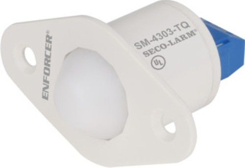 Seco-Larm SM-4303-TQ/W ENFORCER Roller-Ball Recessed-Mount N.C Magnetic Contact, White; For N.C. circuits; Used for protecting sliding doors and windows where space is limited; Magnet and reed switch contained in housing; Spacer and screws included; Rollerball plunger travel is 1/4