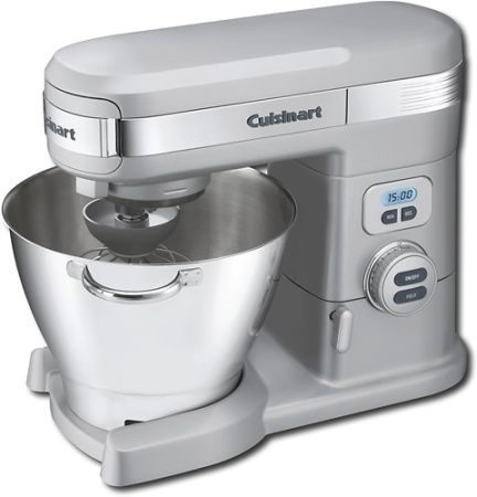 Cuisinart SM-55BC Stand Mixer 5.5 Quart, Tilt-back Head, Top Cover, 3 Power Ports, 5.5 Quart Stainless Steel Bowl with Handles, Head-lift Release Lever securely locks stand mixer head into raised tilt-back position, On/Off, Fold and Speed Control Dial, 12 speeds for precision mixing, 15-Minute Countdown Timer with Auto Shutoff (SM55BC SM 55BC SM55-BC SM55 BC)