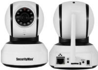 SecurityMan SM-821DTH App Based Pan-Tilt iSecurity WiFi Indoor Camera with Audio & Night Vision; Works as a standalone App based camera or integratable with the SecurityMan IWATCHALARM series; 2.4GHz wireless transmission up to 200 ft between walls and up to 490 ft in clear line of sight; H.264 advanced video compression for faster video streaming; UPC 701107902494 (SM821DTH SM 821DTH SM-821-DTH) 