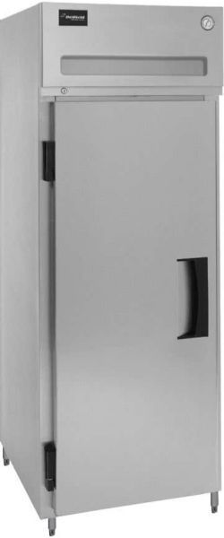 Delfield SMF1S-S One Section Solid Door Shallow Reach In Freezer - Specification Line, 7 Amps, 60 Hertz, 1 Phase, 115 Volts, Doors Access, 18 cu. ft. Capacity, Top Mounted Compressor Location, Stainless Steel and Aluminum Construction, Swing Door Style, Solid Door, 1/2 HP Horsepower, Freestanding Installation, 1 Number of Doors, 3 Number of Shelves, 1 Sections, 25