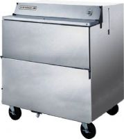 Beverage Air SMF34Y-1-S Stainless Steel 1-Sided Forced Air Milk Cooler - 34", 4.2 Amps, 60 Hertz, 1 Phase, 115 Voltage, Single Sided Access, 1/5 HP Horsepower, 2 Number of Doors, 13.35 cu. ft. and 8 Crates Capacity, 33° - 38° Degrees F Temperature Range, Bottom Mounted Compressor Location, Forced Air Refrigeration, Swing Door Style, Solid Door (SMF34Y-1-S SMF34Y1S SMF34Y 1 S) 