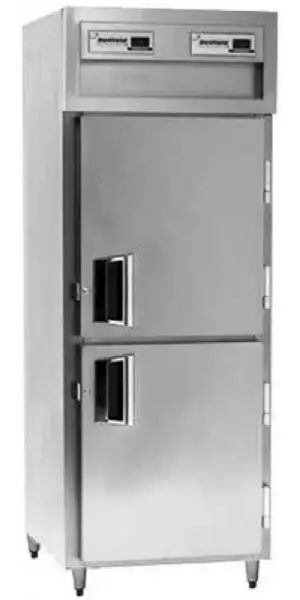 Delfield SMH1-SH Solid Half Door Single Section Reach In Heated Holding Cabinet - Specification Line, 9 Amps, 60 Hertz, 1 Phase, 120/208-240 Voltage, 1,080 - 2,160 Watts, Full Height Cabinet Size, 24.96 cu. ft. Capacity, Thermostatic Control, Solid Door Type, 2 Number of Doors, 1 Sections, 6