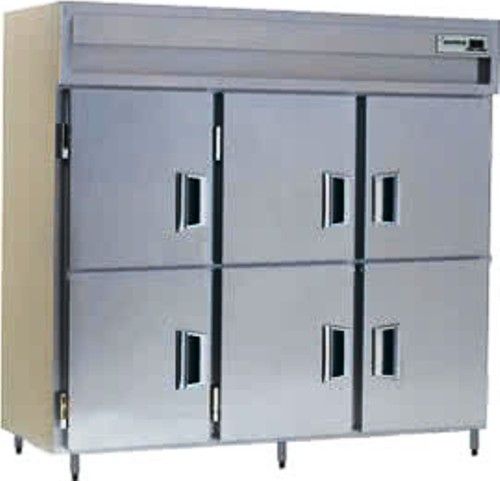 Delfield SMH3-SH Solid Half Door Three Section Reach In Heated Holding Cabinet - Specification Line, 17.8 Amps, 60 Hertz, 1 Phase, 120/208-240 Voltage, 1,080 - 2,160 Watts, Full Height Cabinet Size, 78.89 cu. ft. Capacity, Solid Door, 6 Number of Doors, 3 Sections, 6