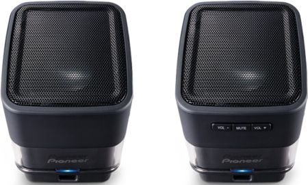Pioneer S-MM201-K USB Powered Computer Speakers, Black, 1.75 Aluminum Drivers (x2), 1.5W x 2 Power, Triple Coil Drivers for exceptional clarity and volume, Metal Grills protect drivers, Compact, Portable Design, USB Powered  no need for a separate power cable, No Set-up Required - simple plug and play operation, Volume and Mute Controls, UPC 884938178167 (SMM201K SMM201-K S-MM201K S-MM201)