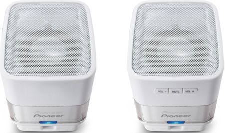 Pioneer S-MM201-W USB Powered Computer Speakers, White, 1.75 Aluminum Drivers (x2), 1.5W x 2 Power, Triple Coil Drivers for exceptional clarity and volume, Metal Grills protect drivers, Compact, Portable Design, USB Powered  no need for a separate power cable, No Set-up Required - simple plug and play operation, Volume and Mute Controls, UPC 884938178181 (SMM201W SMM201-W S-MM201W S-MM201)