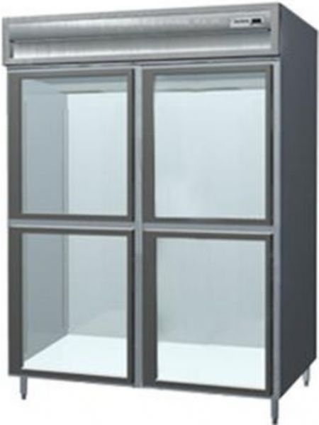 Delfield SMR2S-SLGH Two Section Shallow Sliding Glass Half Door Reach In Refrigerator - Specification Line, 7 Amps, 60 Hertz, 1 Phase, 115 Volts, Doors Access, 37.96 cu. ft. Capacity, Sliding and Swing Door Style, Glass Door, 1/3 HP Horsepower, Freestanding Installation, 4 Number of Doors, 6 Number of Shelves, 2 Sections, 52