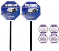 SecurityMan SM-SIGN2PK Reflective Security Warning Sign with Yard Stake (2-Pack), Reflective coating for night visibility, Cost-effective security sign to deter intruders, Do-it-yourself (DIY) easy installation, Strong, durable stake made from ABS plastic to withstand high winds, Weatherproof material to protect against rain or shine, Includes four additional warning stickers, UPC 701107902364 (SMSIGN2PK SM SIGN2PK SM-SIGN-2PK SM-SIGN) 