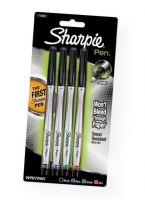 Sharpie SN1742662 Pen 4-Color Set; Quick-drying, water-resistant, high intensity inks proven permanent on most surfaces; AP certified, non-toxic ink formula; Set includes pens in 4 colors: Black, Blue, Red, Green; Colors subject to change; Shipping Weight 0.09 lb; Shipping Dimensions 7.65 x 3.75 x 0.58 in; UPC 071641000483 (SHARPIESN1742662 SHARPIE-SN1742662 SHARPIE/SN1742662 ARTWORK OFFICE) 