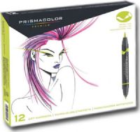 Prismacolor SN1773297 Double Ended Brush Markers 12-Color Primary/Secondary Set; Prismacolor Brush; Tip Marker Sets; set of 12 unit; Premier Double Ended Brush; Tip Markers are perfect for artists who seek the control and flexibility of a brush, in a convenient marker form; UPC 070735002471 (PRISMACOLORSN1773297 PRISMACOLOR SN1773297 SN 1773297 PRISMACOLOR-SN1773297 SN-1773297) 