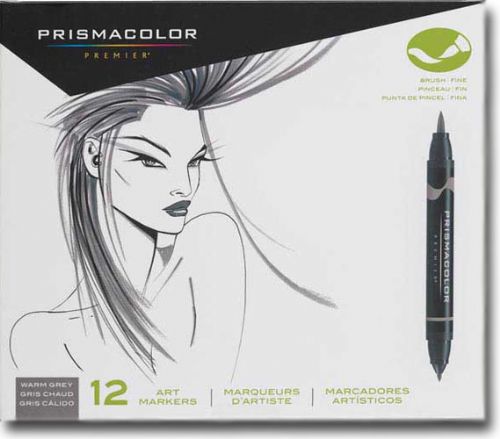 Prismacolor SN1773298 Double Ended Brush Marker 12-Color Warm Gray Set; Flexibility to Create Introducing Prismacolor's Brush Fine Art Marker; This marker has a brush tip on one end and a fine tip on the other, making it the perfect marker for fashion, design and hobby applications; UPC 070735002495 (PRISMACOLORSN1773298 PRISMACOLOR SN1773298 SN 1773298 PRISMACOLOR-SN1773298 SN-1773298)