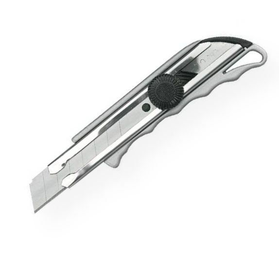 Alvin SN236 Heavy-Duty Utility Knife; Zinc alloy knife with ratchet wheel lock, anti-slip rubber grip handle, and stainless steel blade chamber; Locking mechanism allows blade to be locked at any length; Uses standard 8 pt; large snap blades; Blister-carded; Shipping Weight 1.00 lb; Shipping Dimensions 9.5 x 3.75 x 1.00 in; UPC 088354951025 (ALVINSN236 ALVIN-SN236 ALVIN/SN236 KNIFE TOOL)
