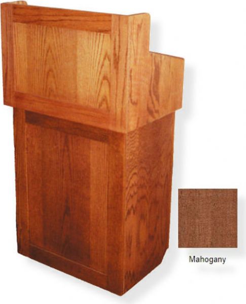 Amplivox SN3010 Oxford Lectern, Mahogany; Versatile modular lectern; Four casters for easy transport (2 locking); Solid hardwood; Product Dimensions 17