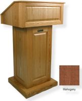 Amplivox SN3020 Victoria Lectern, Mahogany; Versatile full height modular lectern with removeable top to use as a non-sound tabletop lectern; Drop-top reading table lets you adjust reading table to flat position; Four casters for easy transport (2 locking); Solid hardwood; Fully Assembled; UPC 734680430214 (SN3020 SN3020MH SN3020-MH SN-3020-MH AMPLIVOXSN3020 AMPLIVOX-SN3020MH AMPLIVOX-SN3020-MH) 