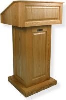 Amplivox SN3020 Victoria Lectern, Oak; Versatile full height modular lectern with removeable top to use as a non-sound tabletop lectern; Drop-top reading table lets you adjust reading table to flat position; Four casters for easy transport (2 locking); Solid hardwood; Fully Assembled; UPC 734680430207 (SN3020 SN3020OK SN3020-OK SN-3020-OK AMPLIVOXSN3020 AMPLIVOX-SN3020OK AMPLIVOX-SN3020-OK) 