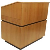 Amplivox SN3030 Coventry Multimedia Lectern Without Sound, Rolls effortlessy on 4 sturdy hidden casters, Work surface is durable, easy-to-clean black laminate, Equipment area is separated into two bays accessed through dual doors on back (presenter's) side (SN-3030 SN 3030 SN303) 
