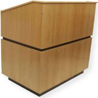 Amplivox SN3030 Coventry Lectern, Oak; Equipment Bay with locking doors; Center divider and left-side shelf; 4 Hidden casters; Solid hardwood; Fully assembled; Product Dimensions 46" H x 42" W x 30" D; Weight 350 lbs; Shipping Weight 400 lbs; UPC 734680430306 (SN3030 SN3030OK SN3030-OK SN-3030-OK AMPLIVOXSN3030 AMPLIVOX-SN3030OK AMPLIVOX-SN3030-OK) 