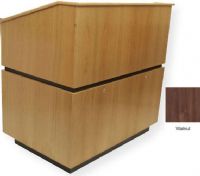 Amplivox SN3030 Coventry Lectern, Walnut; Equipment Bay with locking doors; Center divider and left-side shelf; 4 Hidden casters; Solid hardwood; Fully assembled; Product Dimensions 46" H x 42" W x 30" D; Weight 350 lbs; Shipping Weight 400 lbs; UPC 734680430351 (SN3030 SN3030WT SN3030-WT SN-3030-WT AMPLIVOXSN3030 AMPLIVOX-SN3030WT AMPLIVOX-SN3030-WT) 