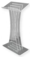 Amplivox SN306500 Contemporary Clear Acrylic Lectern; Manufactured from 0.50" thick shaped acrylic upright panels; 0.50" column and reading surface; Constructed of 0.50" plexiglass with a 0.75" base for added stability; Designed for high class business settings or presentation settings that need a boost in their modern decor; UPC 734680430658 (SN306500 SN-306500 SN-3065-00 AMPLIVOXSN306500 AMPLIVOX-SN3065-00 AMPLIVOX-SN-306500) 