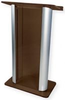Amplivox SN308029 Contemporary Alumacrylic Lectern, Smoked Acrylic with Silver Anodized Aluminum Posts; 0.750" and 0.625" thick plexiglass; Top Width of 27"; Clear rubber foot at each corner; Ships fully assembled; Product Dimensions 27" W x 48" H (Front), 43" H (Back) x 16" D; Weight 64 lbs; Shipping Weight 90 lbs; UPC 734680430832 (SN308029 SN-308029-SV SN-3080-29SV AMPLIVOXSN308029 AMPLIVOX-SN3080-29 AMPLIVOX-SN-308029) 