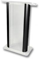 Amplivox SN308031 Contemporary Clear Acrylic Tint and Black Aluminum Panels Lectern, 27" Width; Command attention with clear, compelling style and sheer elegance; Built to perform, with solid construction, sturdy base, ergonomic designs and oversized reading surfaces; UPC 734680430191 (AMPLIAVOXSN308031 AMPLIAVOX SN308031 SN 308031 AMPLIAVOX-SN308031 SN-308031) 
