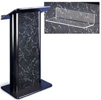 Amplivox SN3095 Pyrenees Marble with Black Anodized Aluminum Lectern, These 49" tall lecterns provide a modern style that will match your current décor, The spacious reading shelf measures 26.75" wide x 16.75" deep providing enough room for your speaker (SN-3095 SN 3095) 